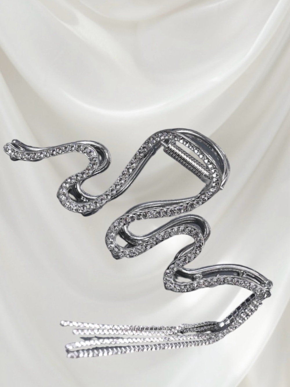 2 for $30 🆕 Rhinestone Snake  Hair Clip - Elegant Women’s Hair Accessory - Picture 5 of 14